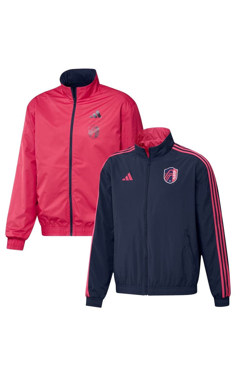 adidas Men's adidas Navy/Red St. Louis City SC 2023 On-Field Anthem Full-Zip Reversible Team Jacket, Main, color, Navy