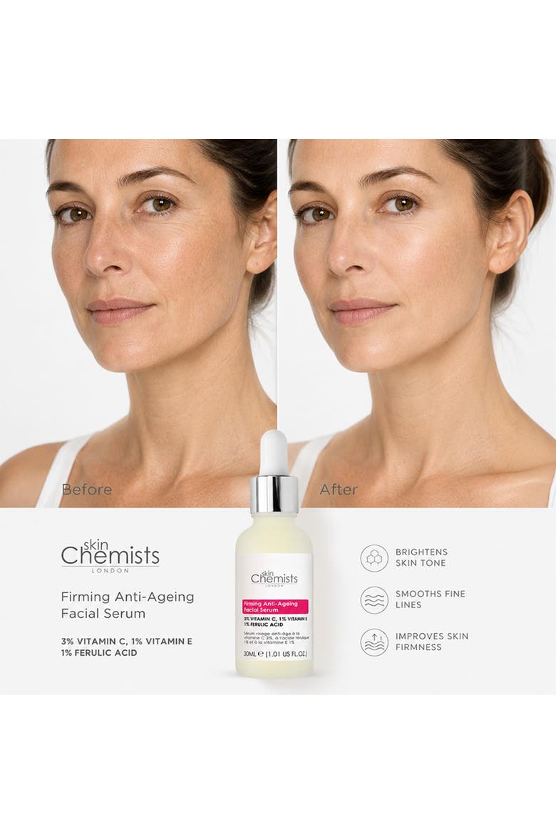 Anti-Ageing Vitamin C 3%, Ferulic Acid 1%, Vitamin E 1% Facial Serum 30ml, Alternate, color, White