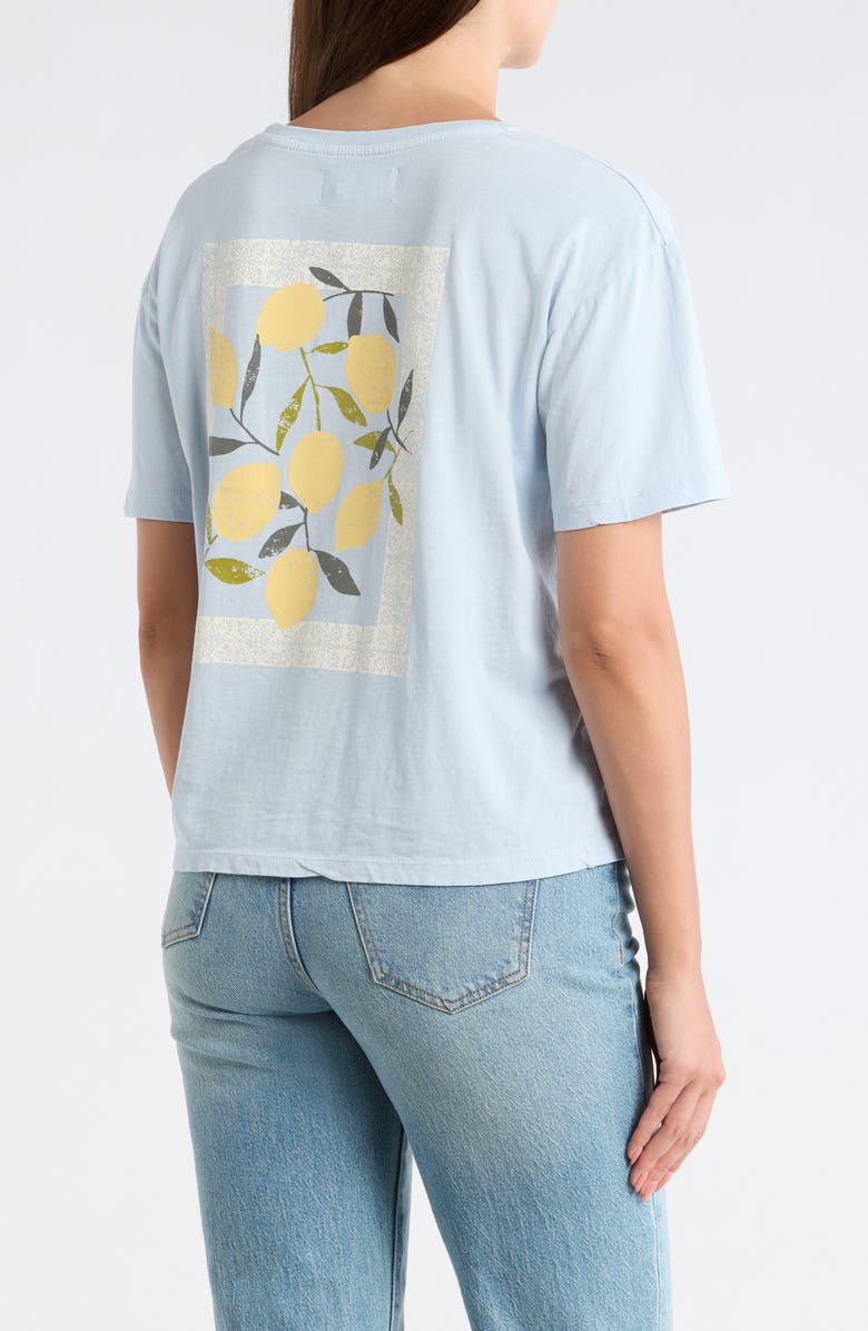 C & C California Toni Boxy Cotton Crop Tee, Alternate, color, Skyway Lemons