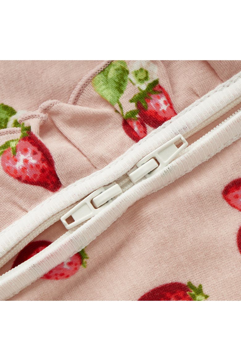 Organic Cotton Ruffle Footed Romper, Alternate, color, Strawberry