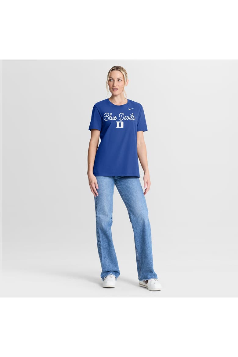 Women's Nike Royal Duke Blue Devils Script Mantra Logo T-Shirt, Alternate, color, Royal