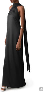 MANGO TEEN Satin Halter Dress