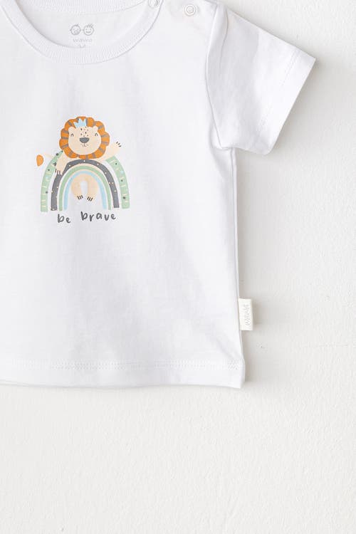 Shop Andy Wawa Casual Brave Lion T-shirt In White