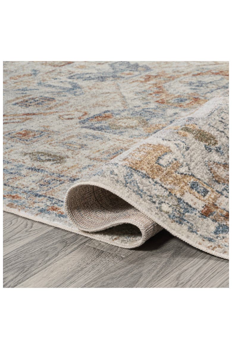 Shaemus Bohemian Medallion Low-Pile Machine-Washable Area Rug, Alternate, color, Cream/Terra