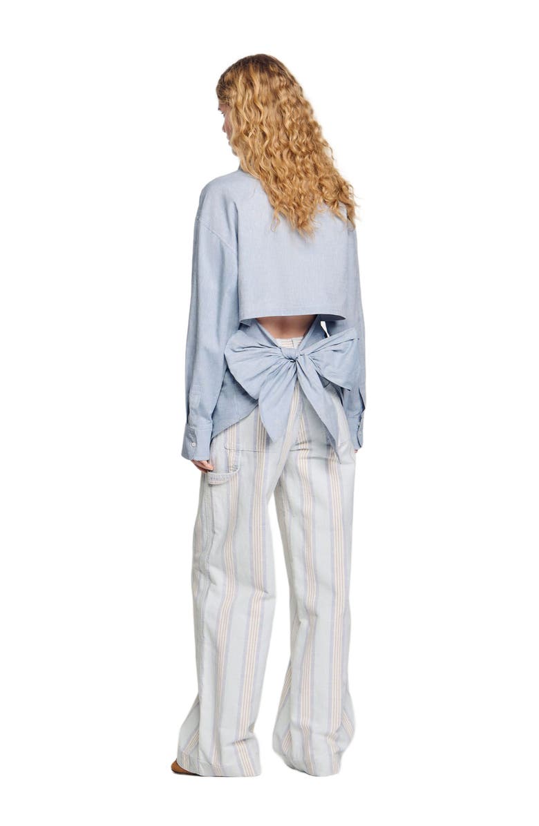 SANDRO Long tie-back shirt, Alternate, color,