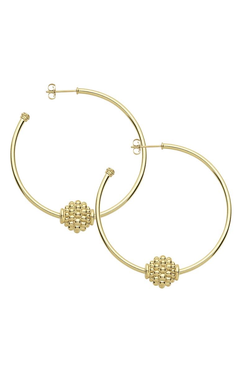 LAGOS Caviar Gold Medium Hoop Earrings, Alternate, color, Gold