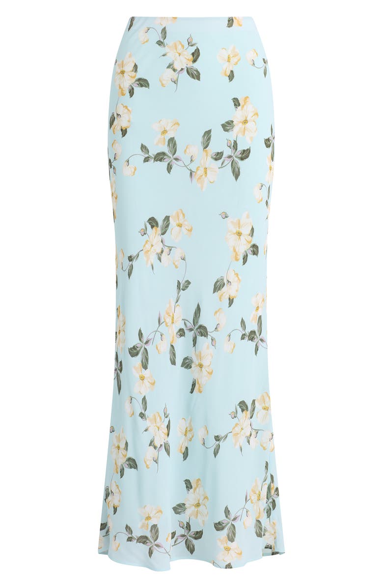 Favorite Daughter The Favorite Floral Georgette Maxi Skirt, Alternate, color, Aqua Floral