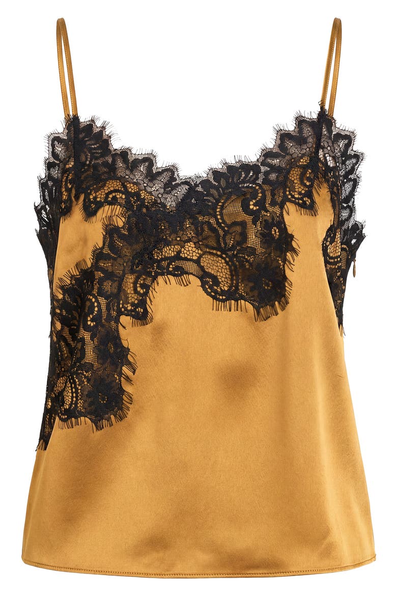 Sael Lace Trim Camisole, Alternate, color, HONEY BRONZE/ BLACK