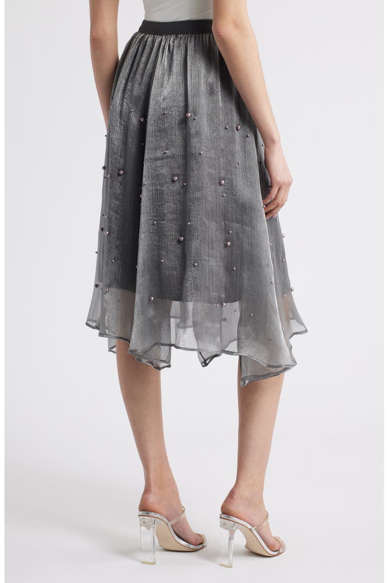 Elsa Beaded Asymmetric Skirt, Alternate, color, GRAY