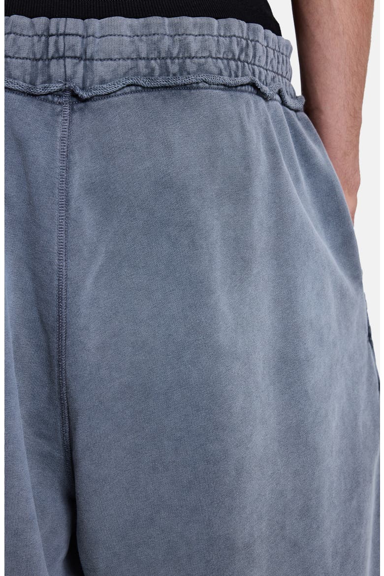 Distressed Washed Side Stripe Monster Sweat Shorts, Alternate, color, CHARCOAL
