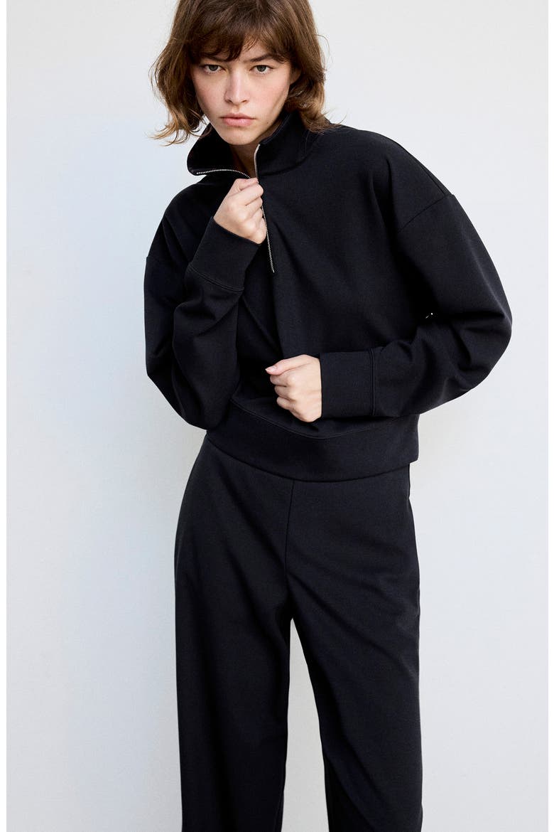Straight Mid Rise Knit Pants, Alternate, color, NAVY