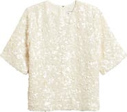 Nordstrom Sequin Short Sleeve Top