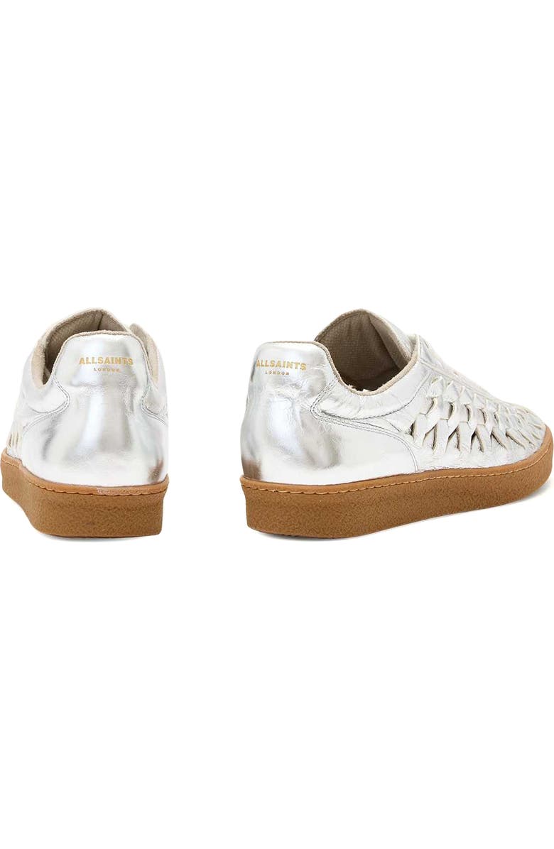 AllSaints Velma Woven Sneaker, Alternate, color, Silver Shine