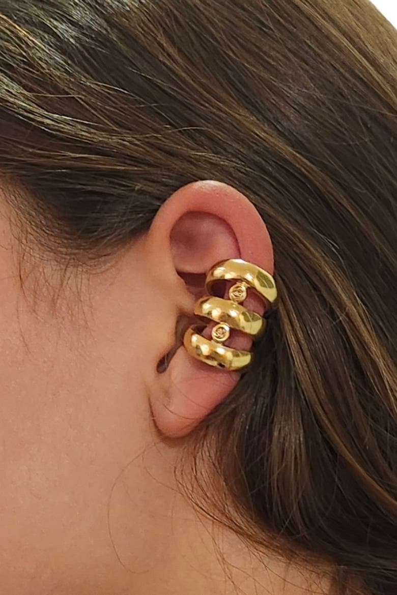 Rainbow Ear Cuff, Alternate, color, Gold