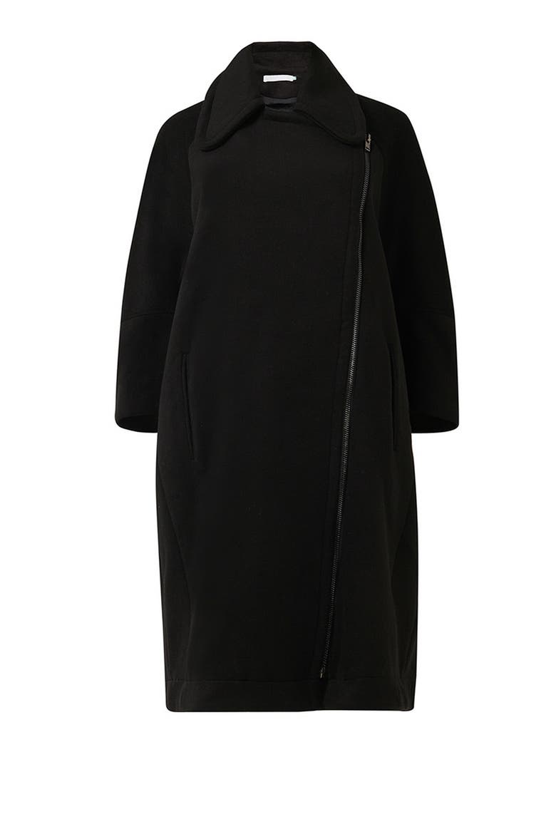 Boxy Biker Coat, Main, color, Black