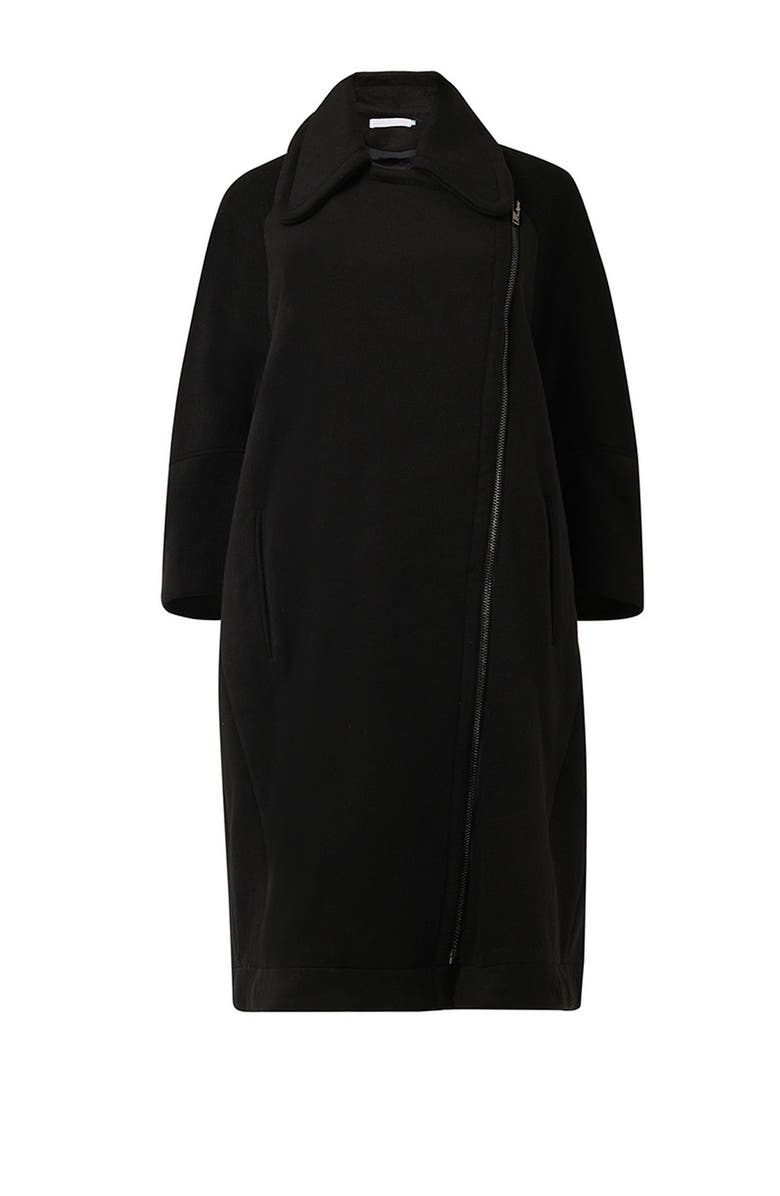 Leem Boxy Biker Coat, Main, color, Black