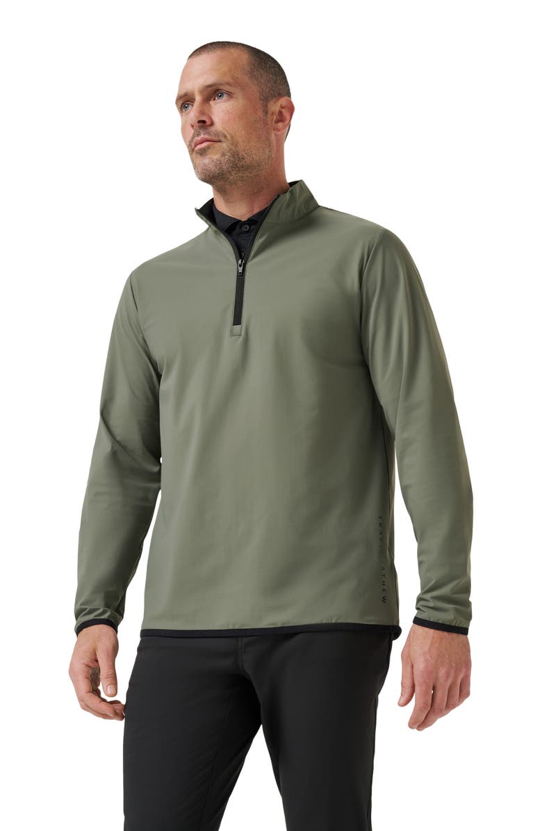 TravisMathew Tour Quarter Zip Pullover, Alternate, color, Dark Olive