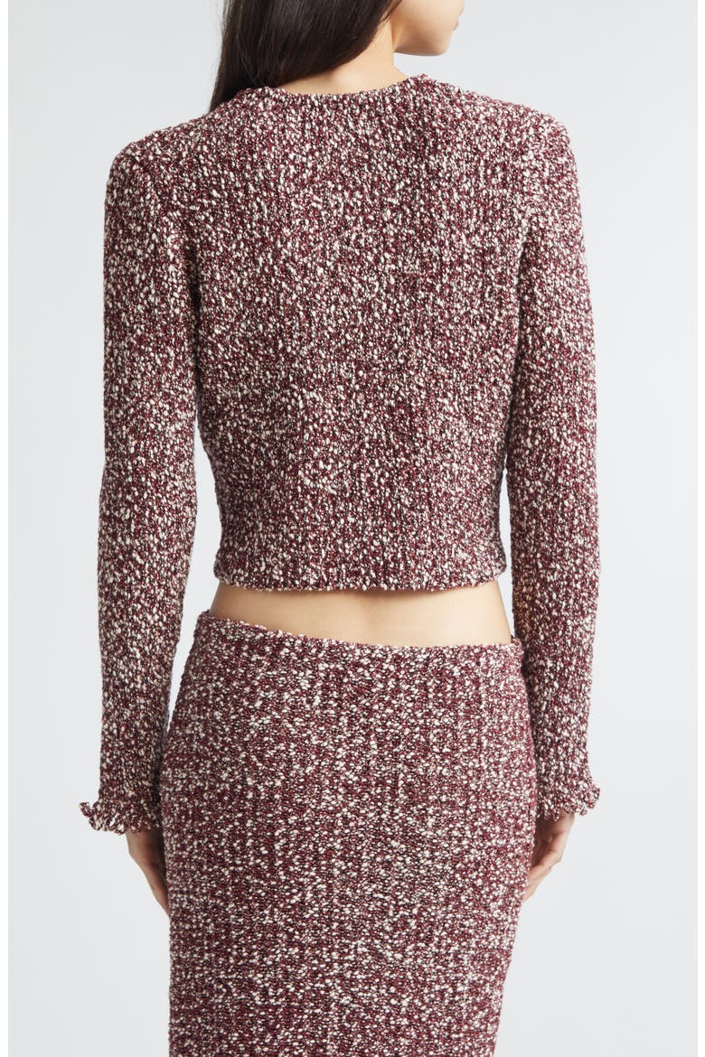 Colette Cotton & Linen Popcorn Slub Cardigan, Alternate, color, WINE MULTI