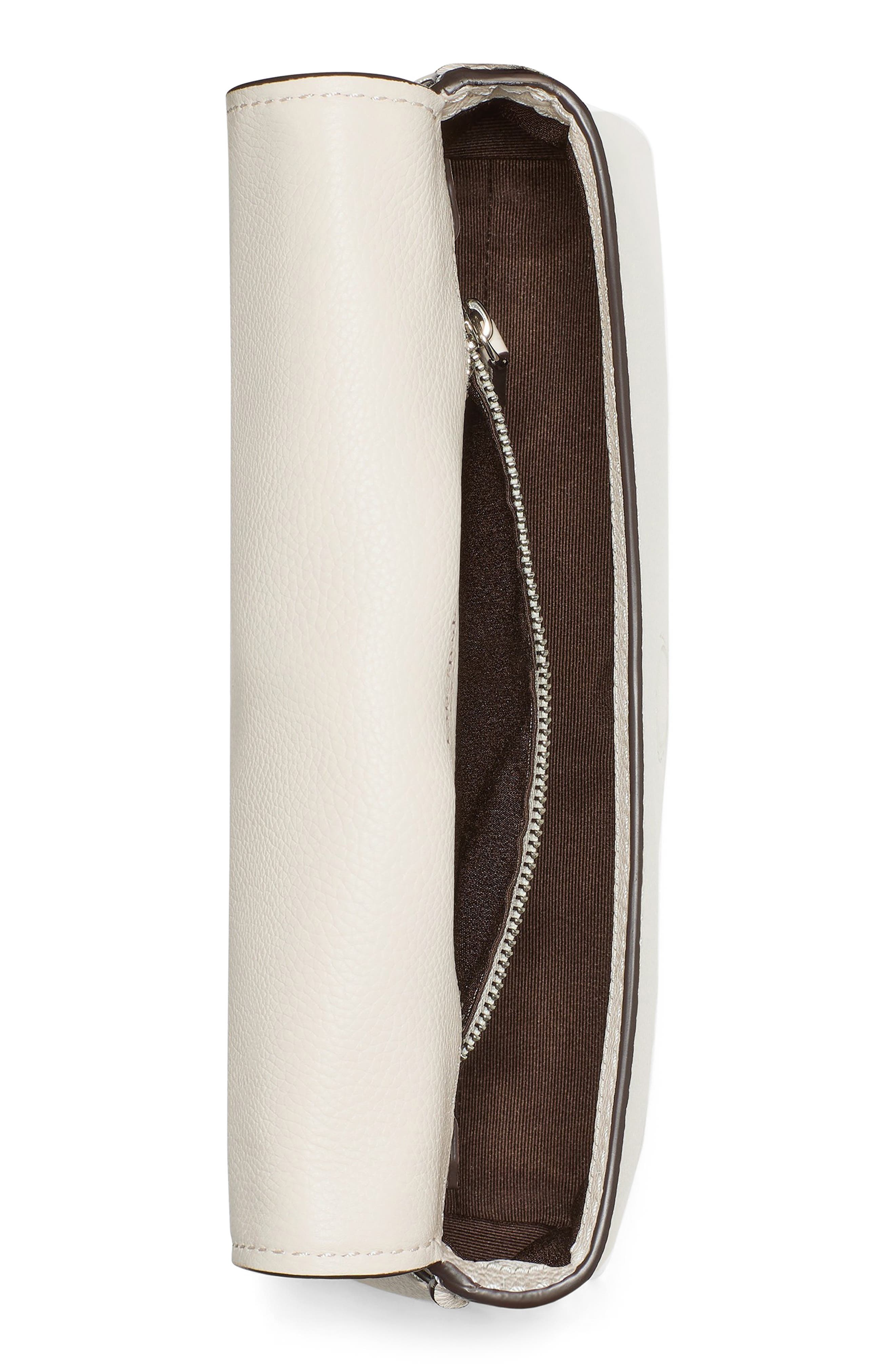 Loop Colorblocked Pebbled Leather Shoulder Bag, Alternate, color, CASHEW MILK MULTI