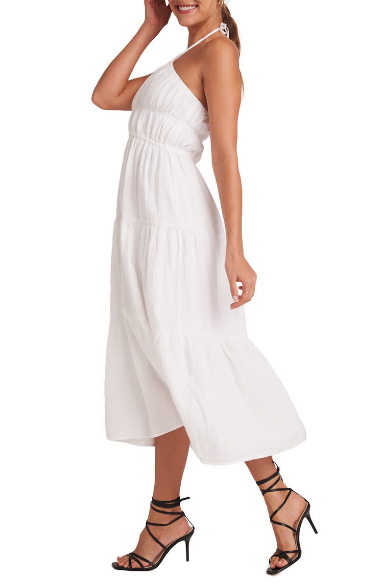 Bella Dahl Gathered Halter Linen Midi Dress, Alternate, color,