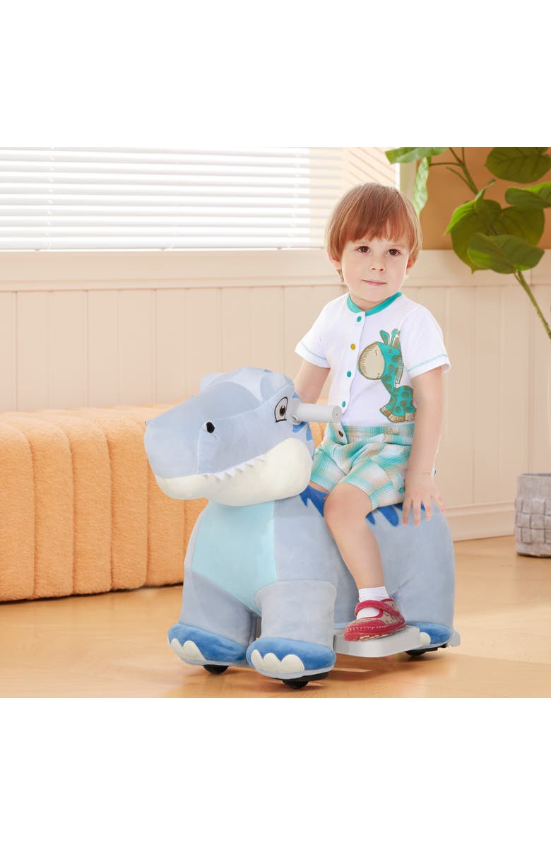 Qaba 6V Kids Electric Ride on Animal with Music, Forward, Alternate, color, Blue