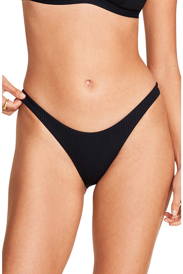 California High Leg Bikini Bottoms, Main, color, BLACK