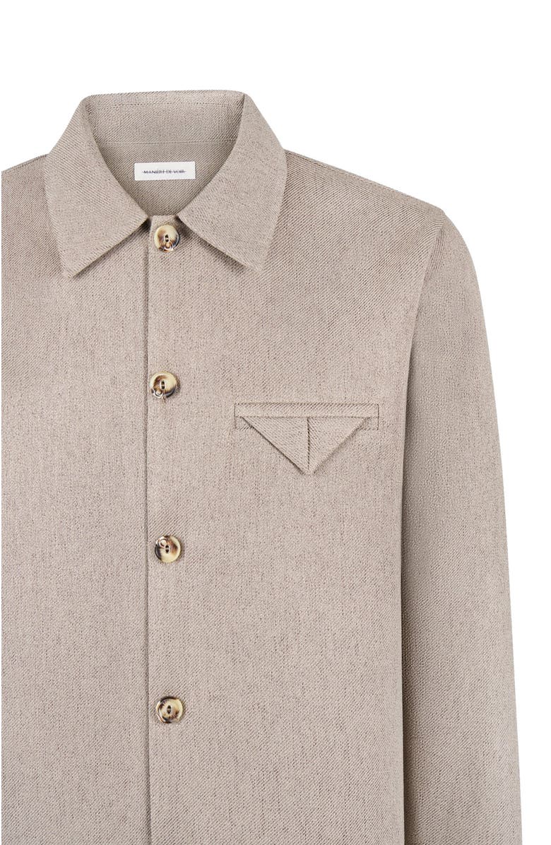 Manière De Voir Leo Textured Tailored Long Sleeve Overshirt, Alternate, color, Taupe