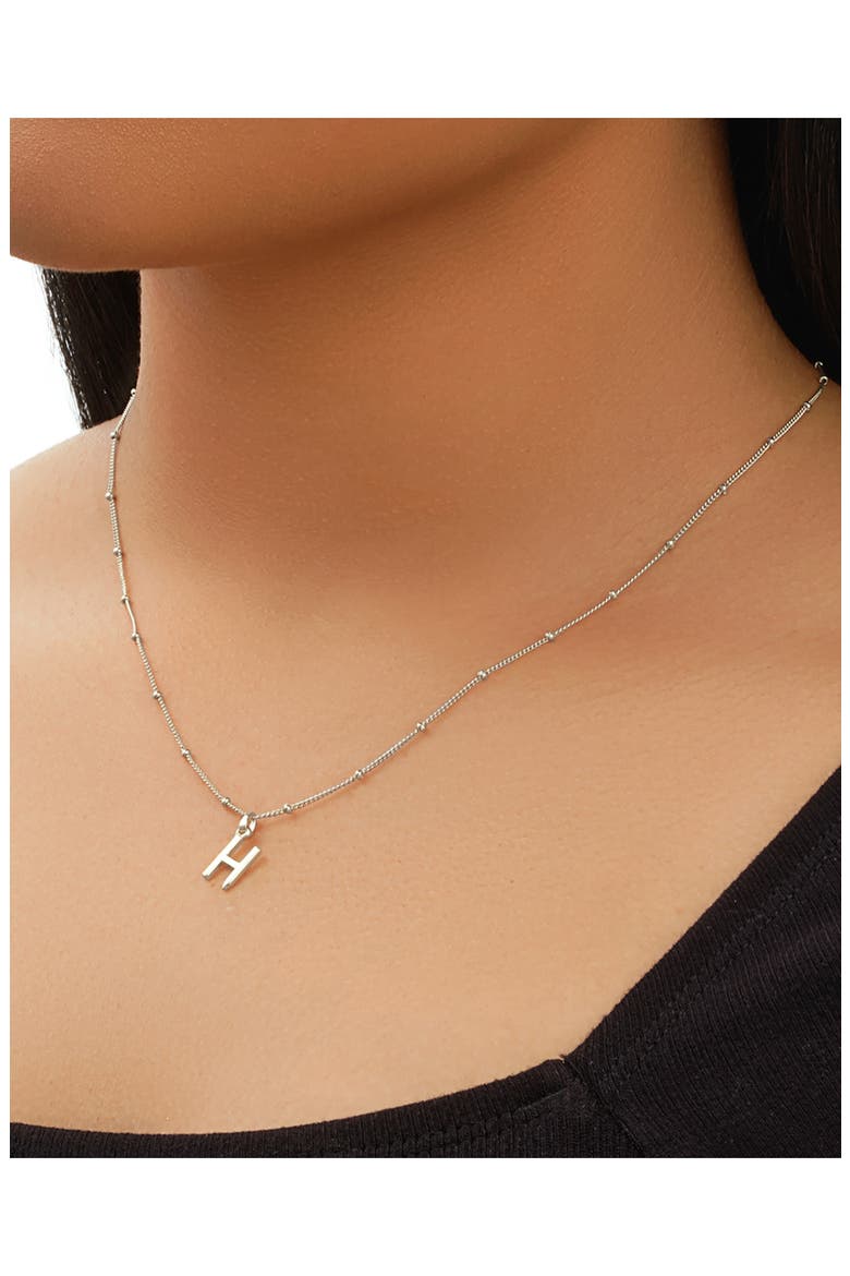 Sterling Silver Initial Necklace, Alternate, color, SILVER