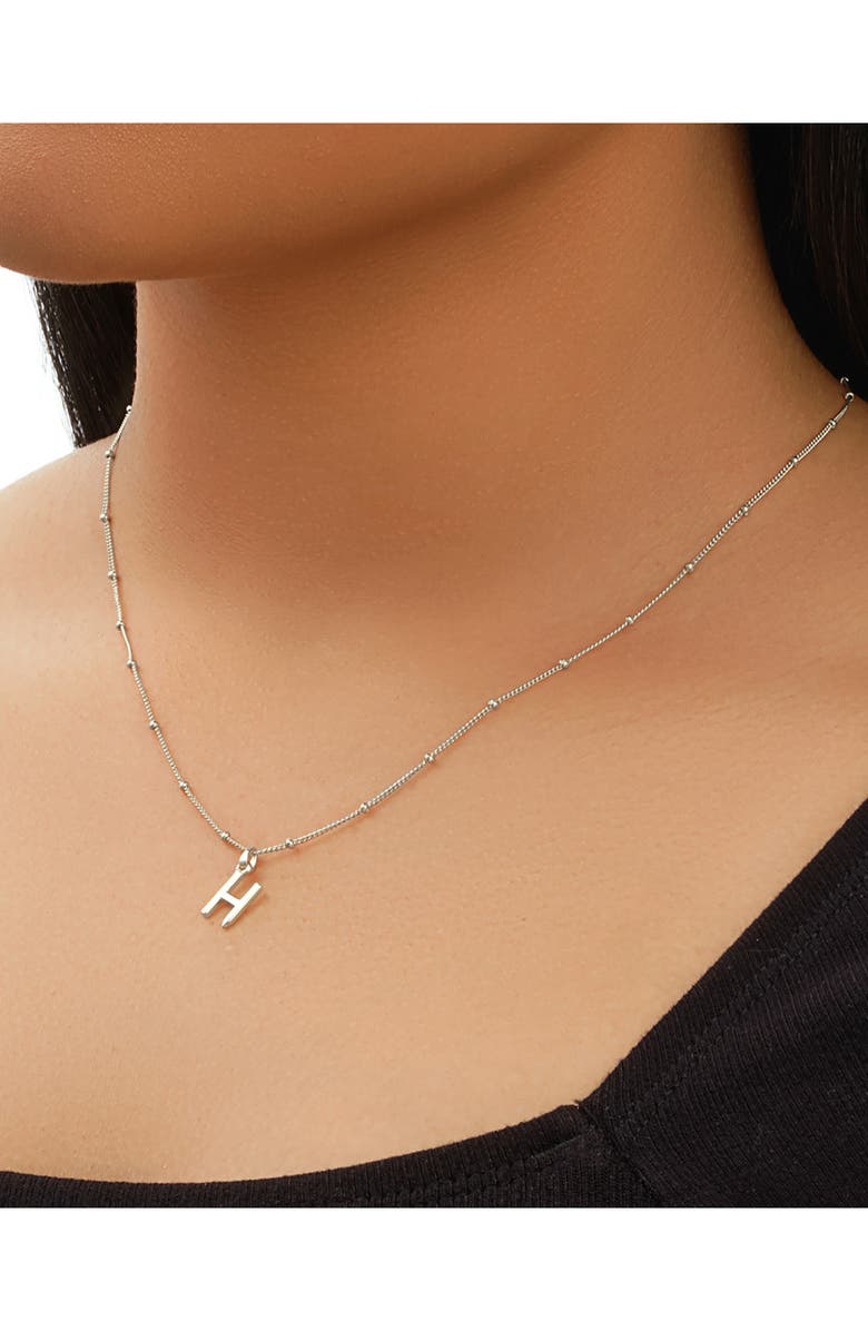 Sterling Forever Sterling Silver Initial Necklace, Alternate, color, 