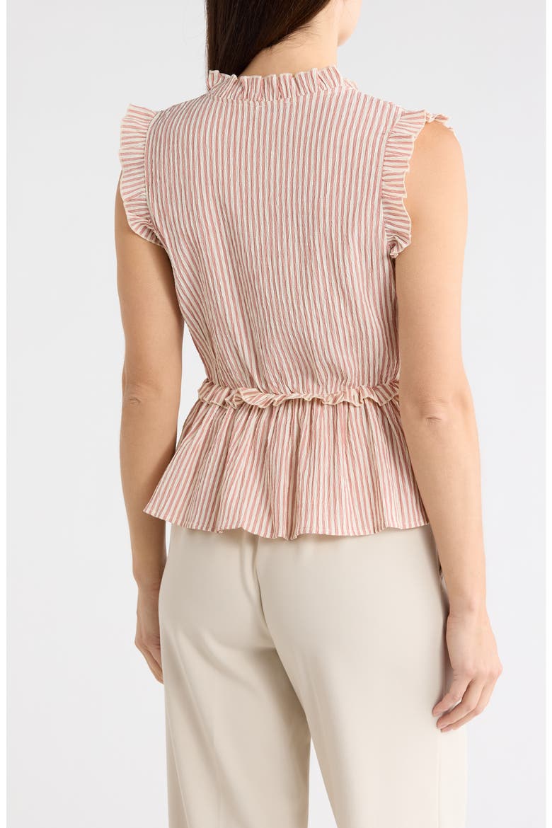 Stripe Smocked Peplum Seersucker Top, Alternate, color, ROSE/ IVORY