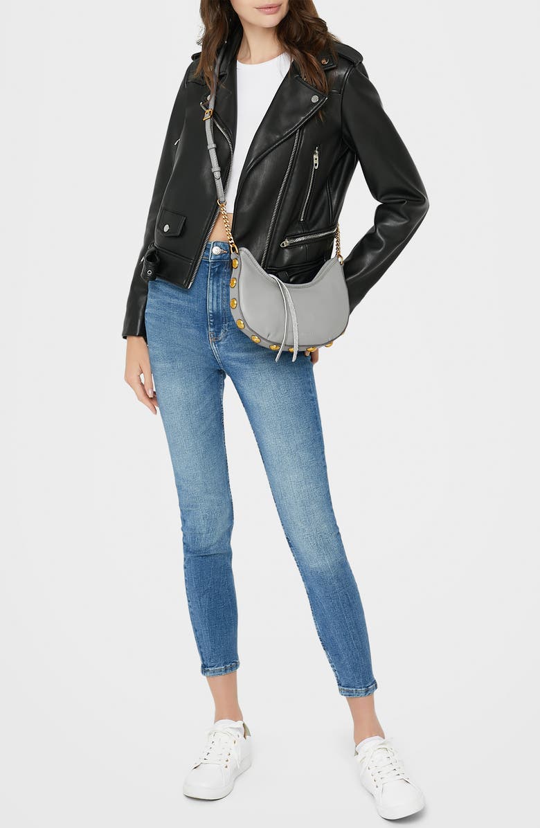 AIMEE Way Out Leather Crossbody Bag, Alternate, color, Cool Grey