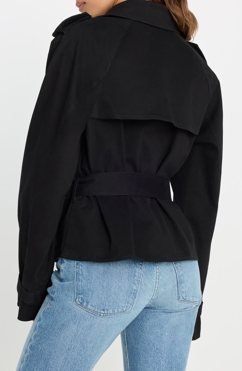 Good American Crop Trench Jacket, Alternate, color, Black001