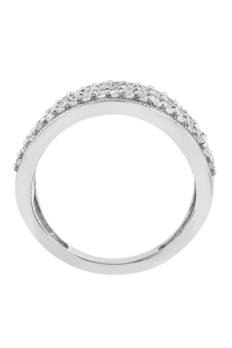 Multi-Row Pavé Diamond Statement Ring in 14K White Gold, Alternate, color, Hematite and FW Blush Pearl