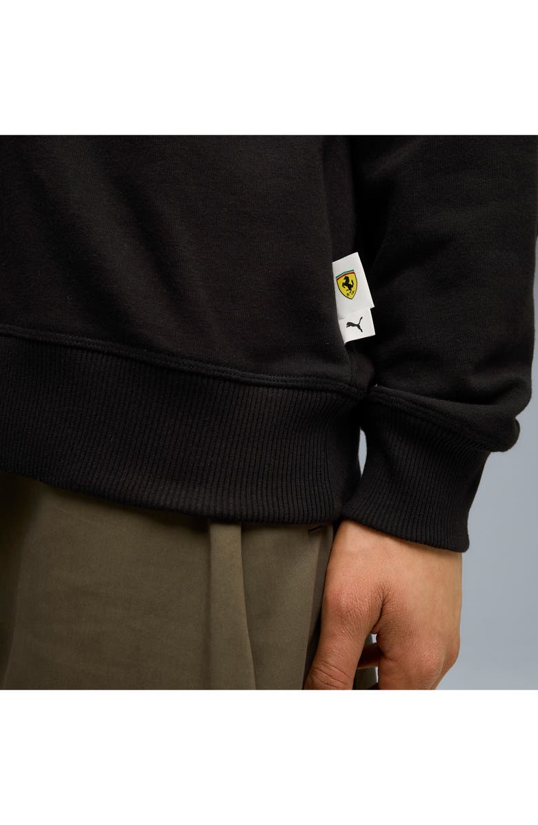 PUMA Scuderia Ferrari Sportswear Shield Crewneck Sweatshirt, Alternate, color, Puma Black