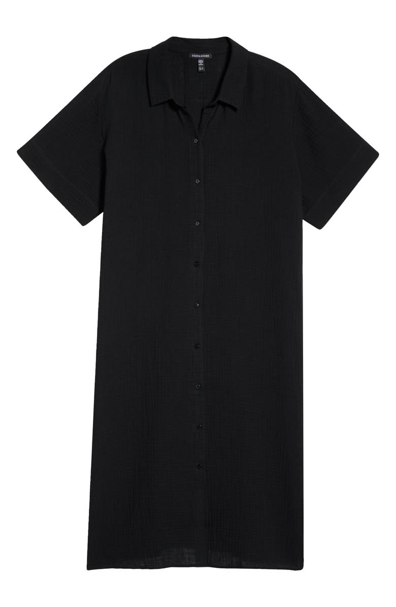 Eileen Fisher Classic Collar Organic Cotton Midi Shirtdress, Main, color,