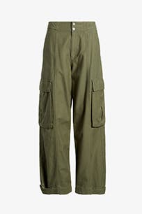 Green cargo pants.