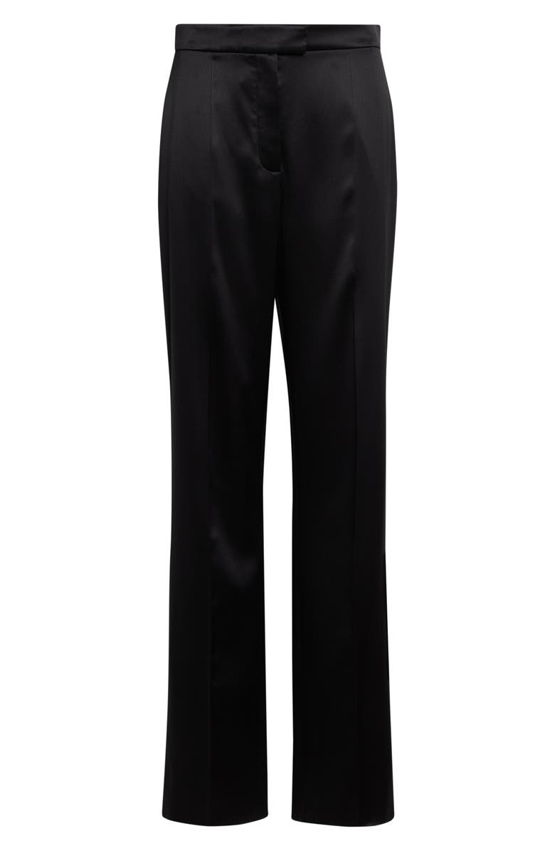 Valentino Tailored Double Duchesse Stretch Silk Pants, Main, color, Black