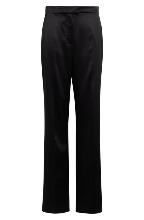 Tailored Double Duchesse Stretch Silk Pants