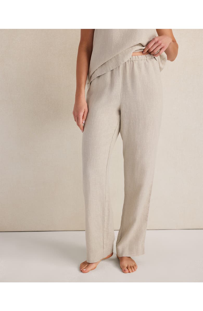 Haven Well Within Luxe Linen Pants, Main, color, Oatmeal Cross Dye