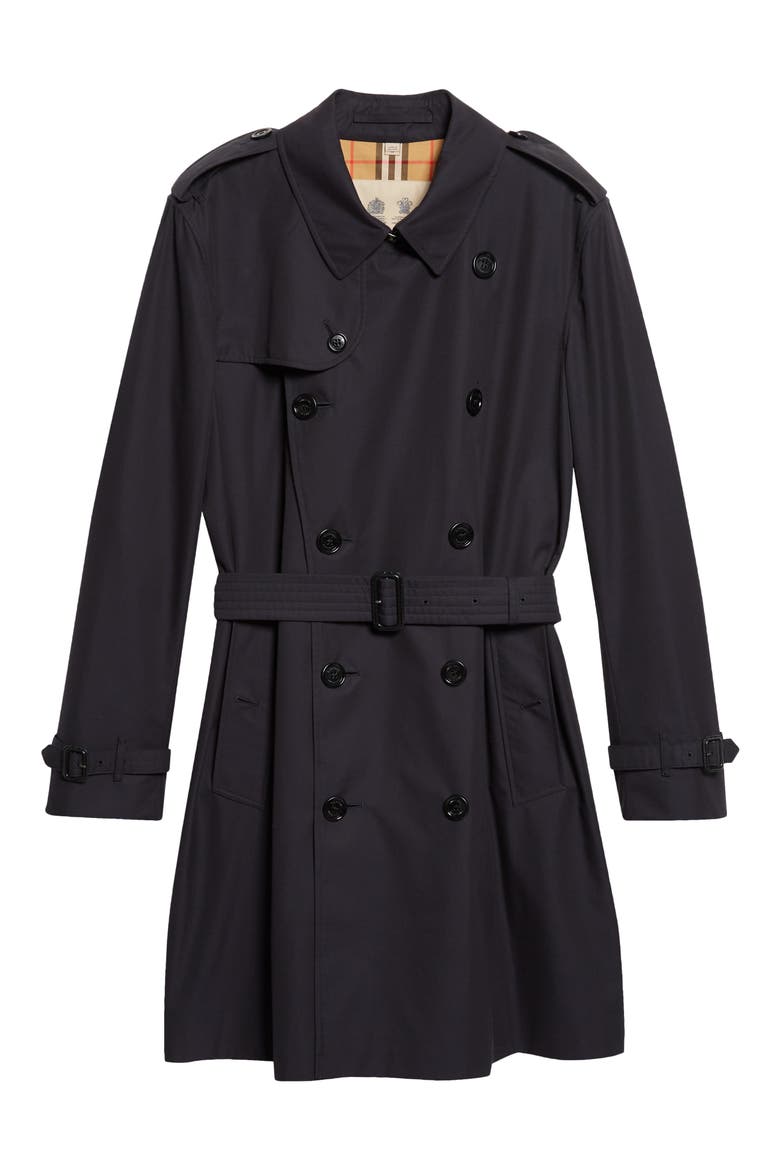 Kensington Heritage Cotton Trench Coat, Alternate, color, MIDNIGHT