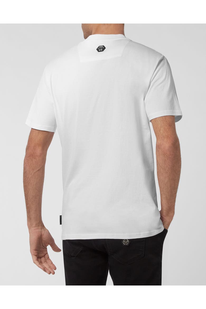 T-Shirt Round Neck Men, Alternate, color, white/black