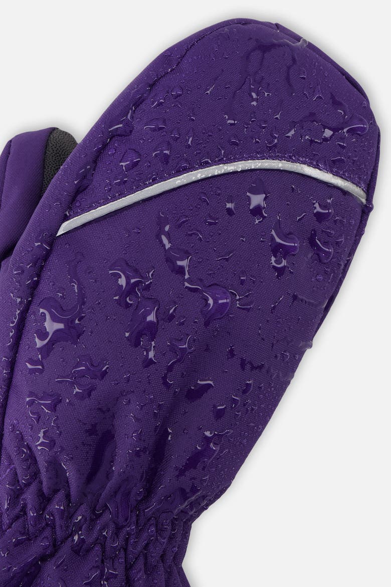 Palm Winter Play Waterproof Rubberized Mittens, Alternate, color, Dark Purple