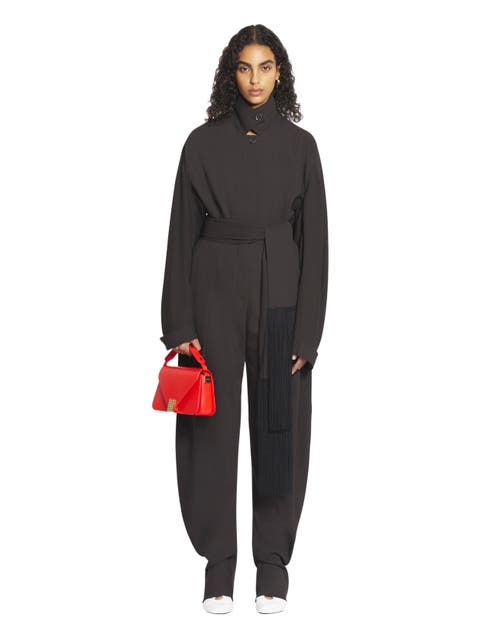 Wool And Viscose Barrel Pants