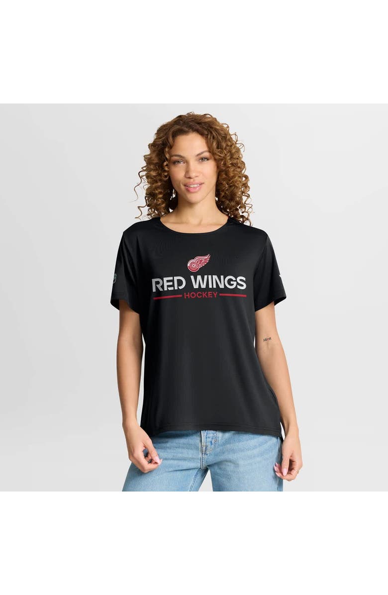 FANATICS Women
s Fanatics Black Detroit Red Wings Authentic Pro Rink Tech T-Shirt, Main, color, Black