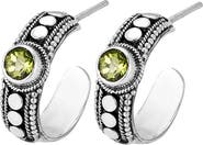 SAMUEL B. Sterling Silver Dot Hoop Earrings