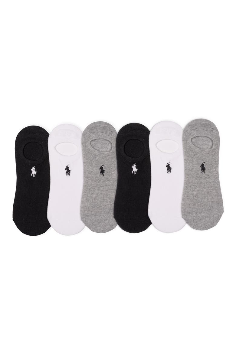 Assorted 6-Pack High Cut Liner Socks, Main, color, GREY HEATHER/ ASSORTED