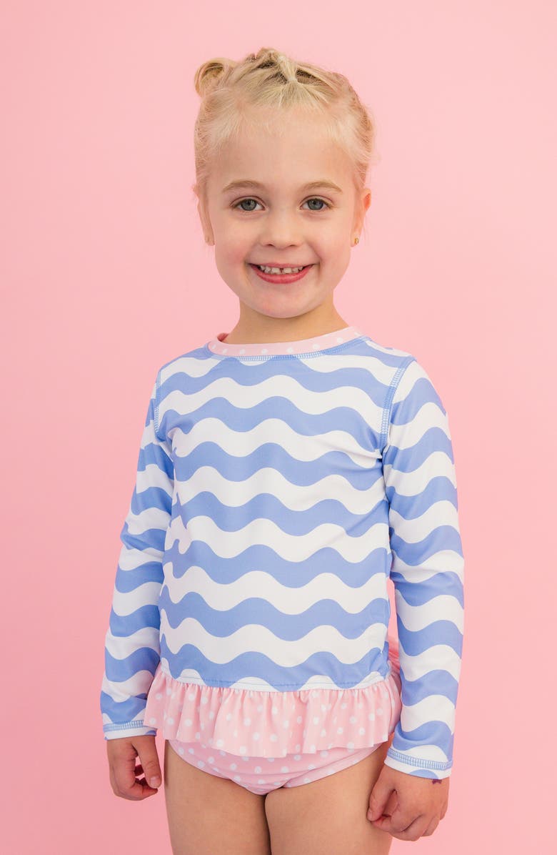 RuffleButts Kids' Periwinkle Two-Piece Swimsuit, Alternate, color, Blue