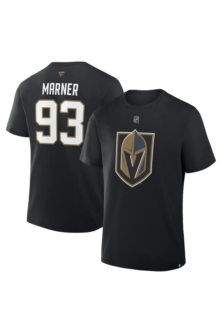 Men's Fanatics Mitch Marner Black Vegas Golden Knights Authentic Stack Name & Number T-Shirt, Main, color, Black
