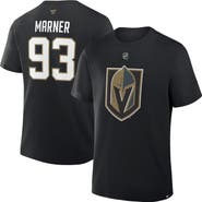 FANATICS Men's Fanatics Mitch Marner Black Vegas Golden Knights Authentic Stack Name & Number T-Shirt