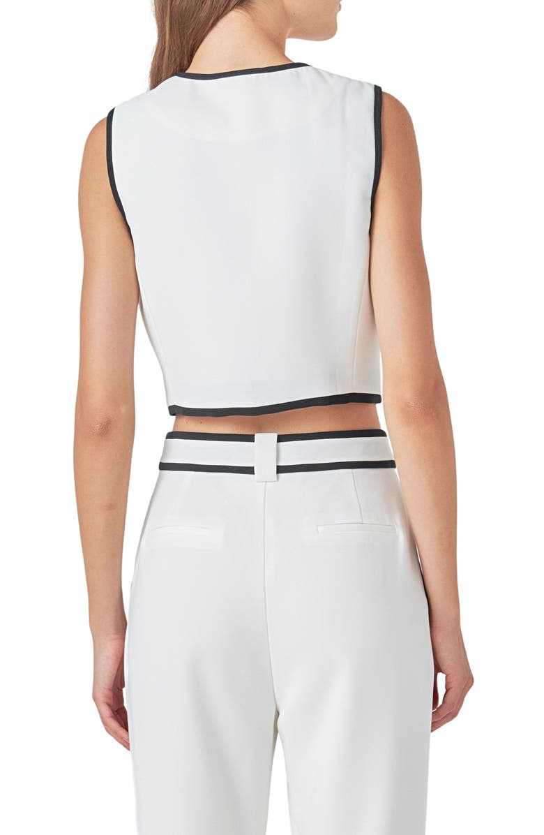 Endless Rose Contrast Binding Waistcoat, Alternate, color,